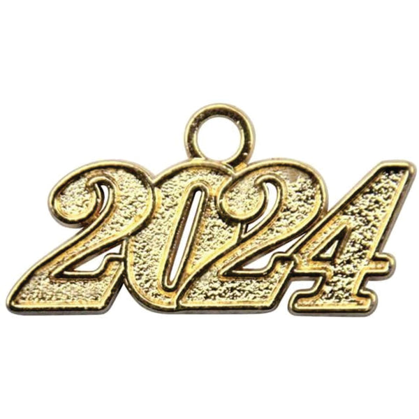 Year 2024 Small Charms in Sets of Ten in Gold, Golden Year Charms