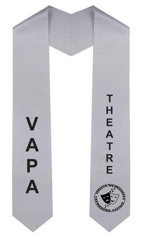 custom Graduation Stole with two sided screen print, The Honor Cord Company