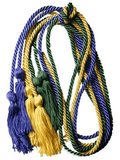 The Honor Cord Company Graduation Cords in purple, yellow, and green